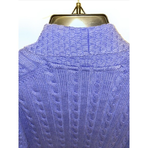L.L. Bean Women’s Open Cardigan Size Small Blue Cable Knit Cozy Comfort Party - Picture 9 of 12